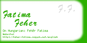 fatima feher business card